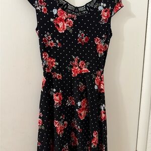 Floral Black Dress